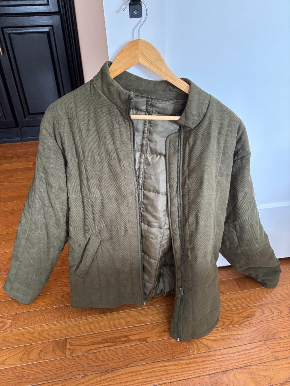 Army Green Quilted Barn Jacket